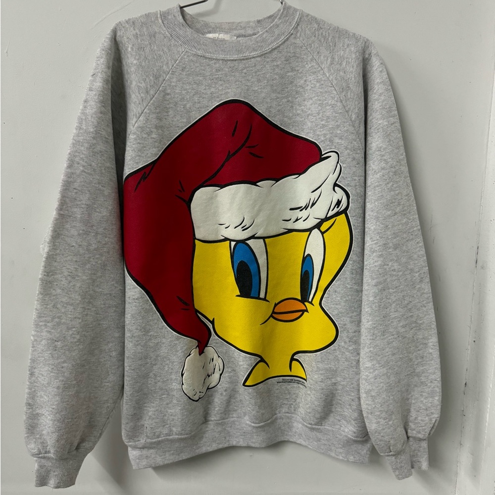 Vintage Official Looney Tunes Product 95 Tweety Bird Christmas Sweatshirt SZ 2XL